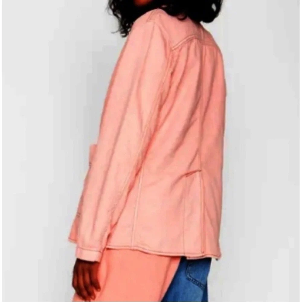 NWT *FLAWED* Sandrine Rose Free People Empire Utility Shirt Jacket Petal Pink XS